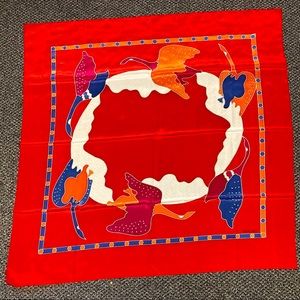 ART SOIE INC 100% Silk Loons Scarf Hand painted